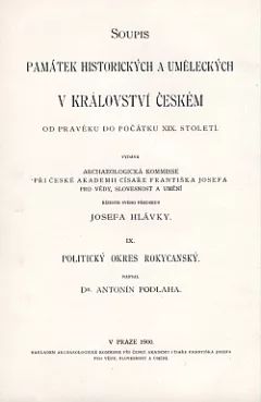 Soupis památek historických a uměleckých v politickém okresu Rokycanském