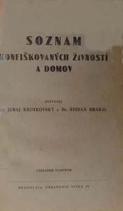 Soznam konfiškovaných živností a domov