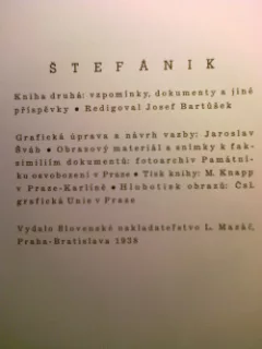 Štefánik - Kniha druhá: Vzpomínky, dokumenty a jiné příspěvky