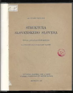 Štruktúra slovenského slovesa
