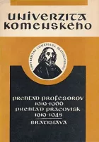Univerzita Komenského. Prehľad profesorov 1919-1966. Prehľad pracovísk 1919-1948