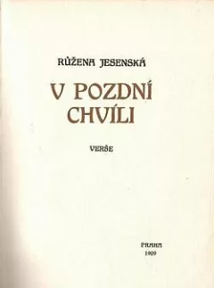 V pozdní chvíli