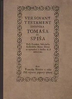 Veršovaný testament zbojníka Tomáša zo Spiša