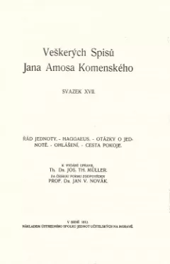 Veškeré spisy Jana Amosa Komenského XVII