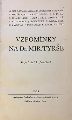 Vzpomínky na Dr. Mir. Tyrše