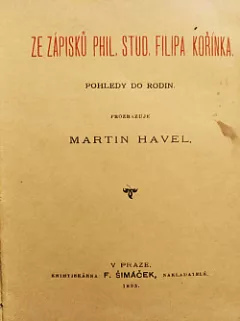 Ze zápisků phil. stud. Filipa Kořínka