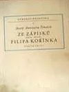Ze zápisků phil. stud. Filipa Kořínka I.