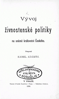 Vývoj živnostenské politiky na sněmě království Českého